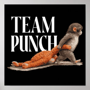 Team Stomp Schattige Japanse Aap Poster
