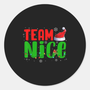 Team Stout Schattig Kerstman Hoed Grappig Kerstmis Ronde Sticker
