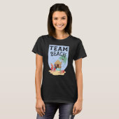 Team Strand Vrouwen Palmboom Hut T-shirt (Voorkant volledig)