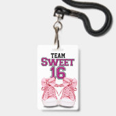 Team Sweet 16  Badge - Achterkant (Voorzijde met lanyard)