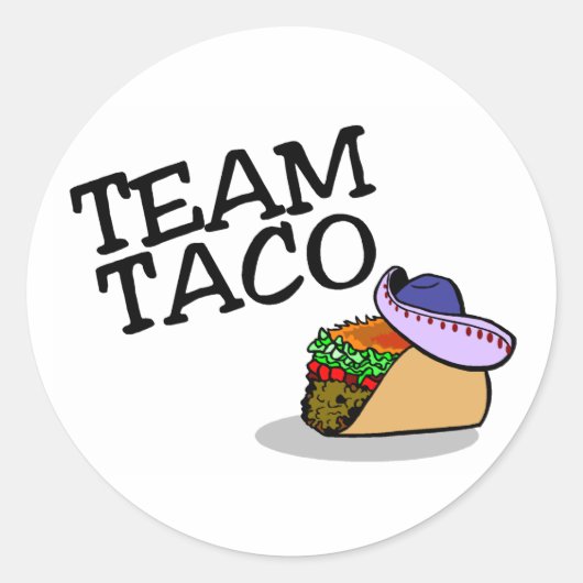 Team Taco Taco Ronde Sticker (Voorkant)