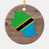 Team tanzania Flag Map op hout Keramisch Ornament (Voorkant)