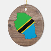 Team tanzania Flag Map op hout Keramisch Ornament (Links)