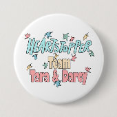 Team Tara en Darcy White Ronde Button 7,6 Cm (Voorkant)