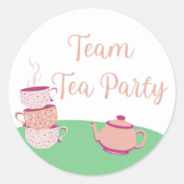 Team Tea Party Baby Geslachtsvoorspelling Sticker