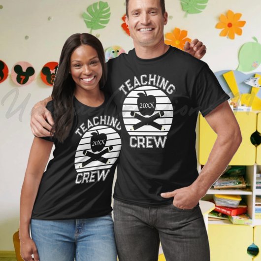 Team Teacher Crew Zwart-wit T-shirt