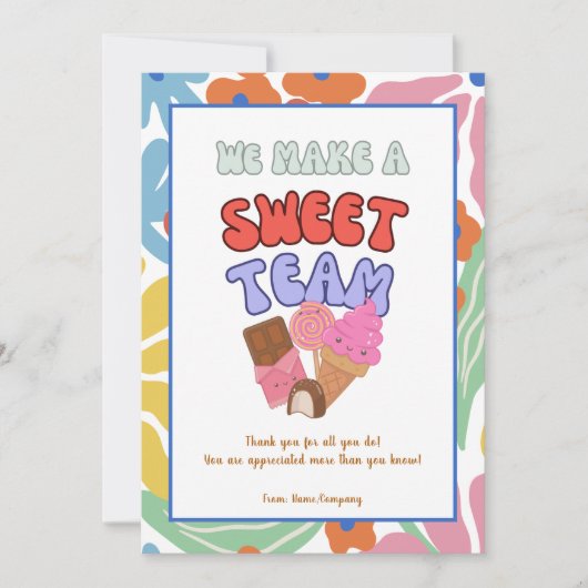 Team Teacher Vrijwilliger Collega Bedankt Card Kaart (Voorkant)