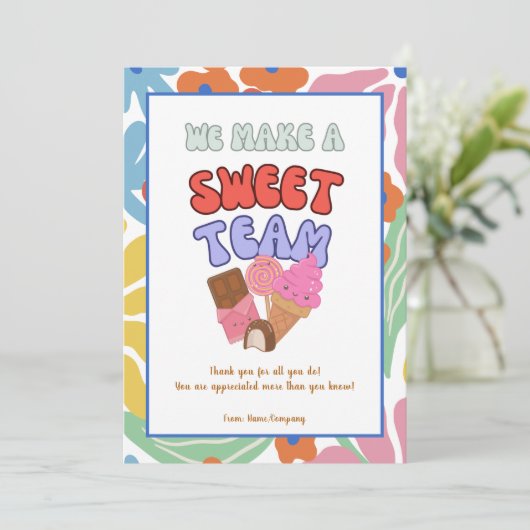 Team Teacher Vrijwilliger Collega Bedankt Card Kaart (Staand voorkant)