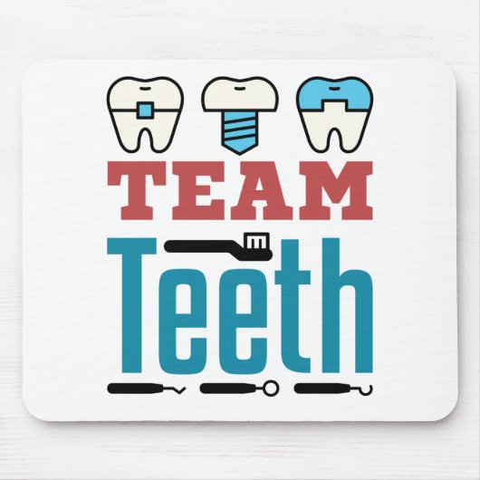 Team Teeth Dental Squad Personad Dentist Hygienist Muismat (Voorkant)