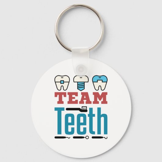 Team Teeth Dental Squad Personad Dentist Hygienist Sleutelhanger (Voorkant)