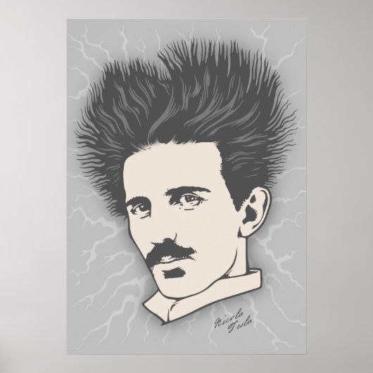 Team Tesla Static Hair Poster (Voorkant)