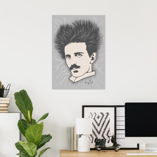 Team Tesla Static Hair Poster (Thuiskantoor)