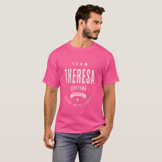 Team Theresa Lifetime Member Grappige naam Theresa T-shirt (Voorkant volledig)