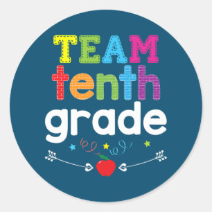 Team Tiende Klas 10e Klasser Leraar Terug Naar Ronde Sticker