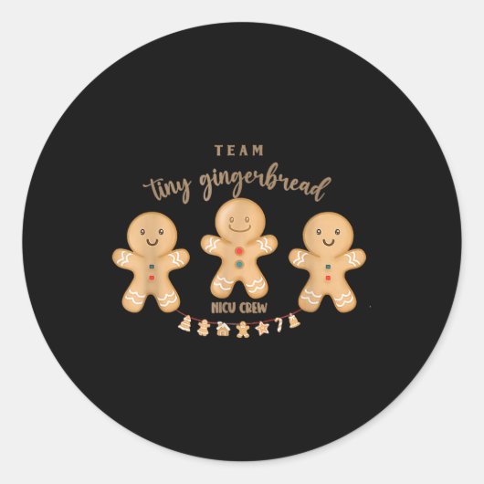 Team Tiny Gingerbread NICU Crew Verpleegster Chris Ronde Sticker (Voorkant)