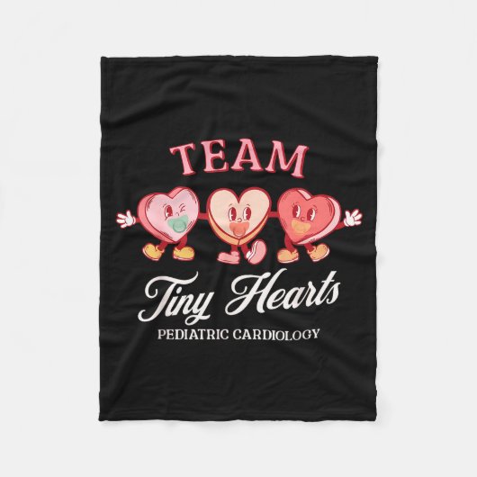 Team Tiny Heart Pediatric Cardiology Candy Heart V Fleece Deken (Voorkant)