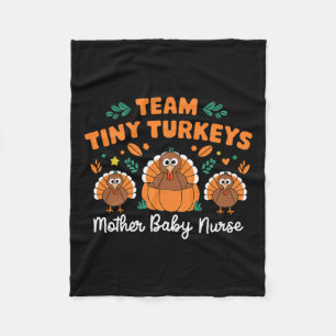 Team Tiny Kalkoenen Nicu Moeder Baby Happy Thanksg Fleece Deken