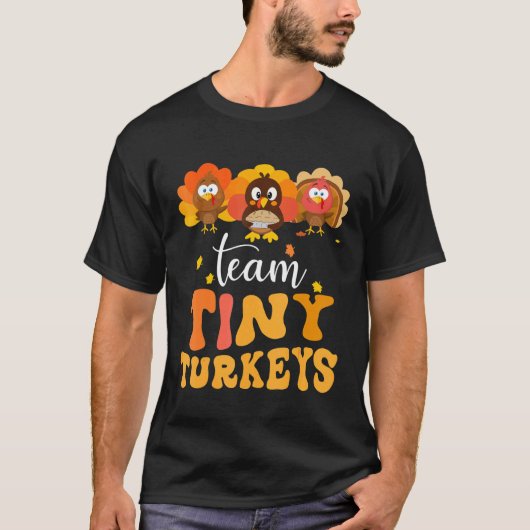 Team Tiny Turkeys Nurse Thanksgiving Womens NICU N T-shirt (Voorkant)