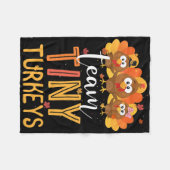 Team Tiny Turkeys Verpleegkundige Thanksgiving Her Fleece Deken (Voorkant (Horizontaal))