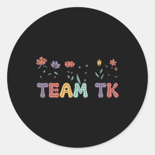 Team Tk kleuterjuf terug naar school retro Ronde Sticker