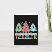 Team Tk Teacher Christmas Sweater Retro Xmas Tree  Kaart (Voorkant)