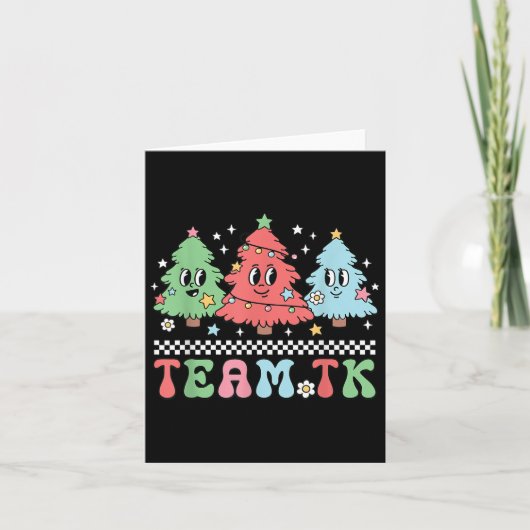 Team Tk Teacher Christmas Sweater Retro Xmas Tree Kaart (Voorkant)