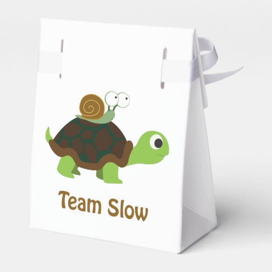 Team Trage Cute Cartoon Turtle and Snail Bedankdoosjes (Achterkant)
