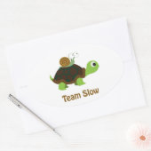 Team Trage Cute Cartoon Turtle and Snail Ovale Sticker (Envelop)