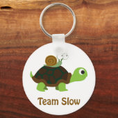 Team Trage Cute Cartoon Turtle and Snail Sleutelhanger (Voorkant)
