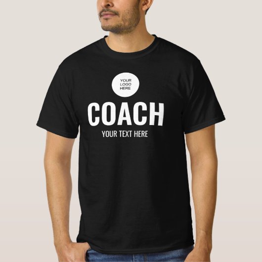 Team Trainer Coach Upload Logo hier Mannen zwart T-shirt (Voorkant)