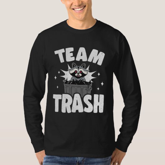 Team Trash Can Garbage Panda Raccoon T-shirt (Voorkant)