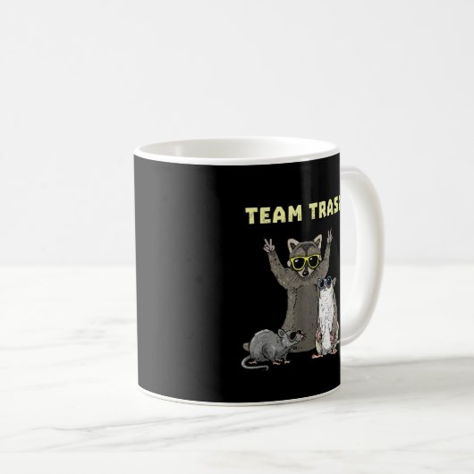 Team Trash Opossum Raccoon Rat, Funny Animals Garb Koffiemok (Voorkant rechts)