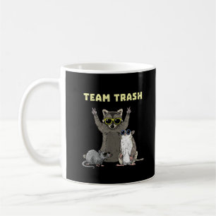 Team Trash Opossum Raccoon Rat, Funny Animals Garb Koffiemok
