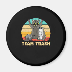 Team Trash Opossum Raccoon Rat, Funny Animals Garb Magneet