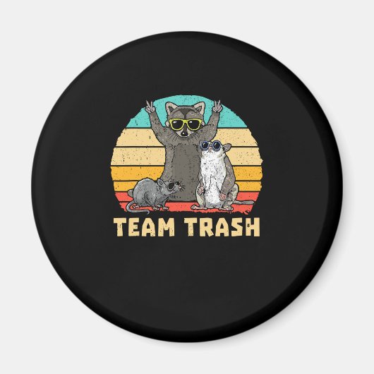 Team Trash Opossum Raccoon Rat, Funny Animals Garb Magneet (Voorkant)