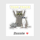 Team Trash Opossum Raccoon Rat, Funny Animals Garb Sticker (Vel)