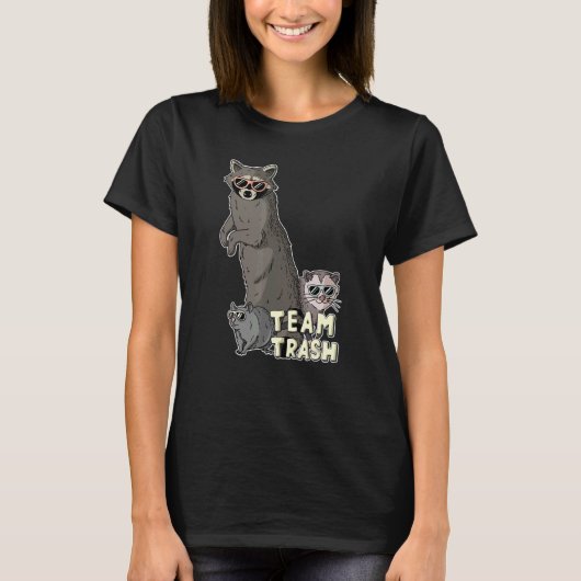 Team Trash Opossum Raccoon Rat, Funny Animals Garb T-shirt (Voorkant)