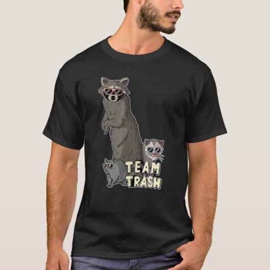 Team Trash Opossum Raccoon Rat, Funny Animals Garb T-shirt (Voorkant)