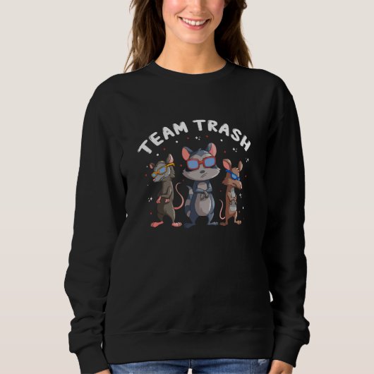 Team Trash Possum voor Opossum en Wasbeer Trui (Voorkant)