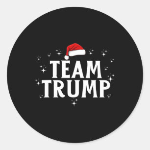 Team Trump Squad Grappig Kerstfeest Trump Ronde Sticker