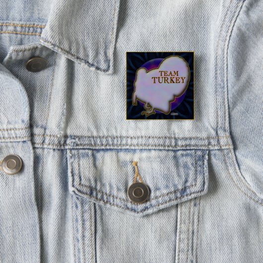 Team Turkije Vierkante Button 5,1 Cm (In situ)