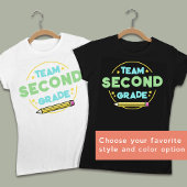 Team tweede klas terug naar school leraar t-shirt