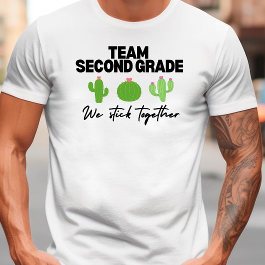 Team Tweede klas We Stick Samen Leraar Tshirt