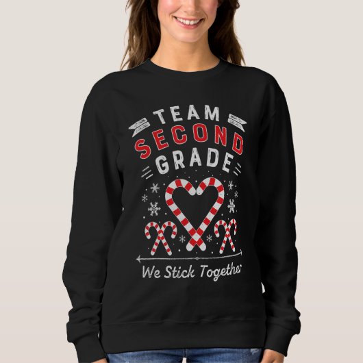 Team Tweedegraads Kerst Candy Cane Hart Xmas Trui (Voorkant)