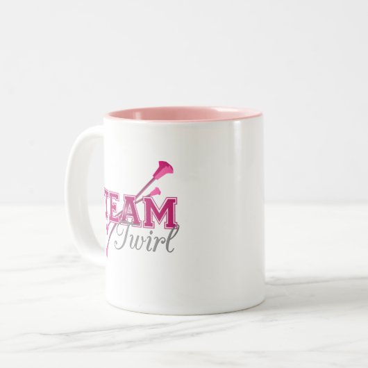 Team Twirl Baton Tweekleurige Koffiemok (Voorkant links)
