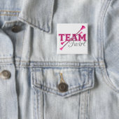 Team Twirl Baton Vierkante Button 5,1 Cm (In situ)