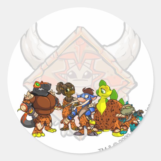 Team Tyrannia Group Ronde Sticker (Voorkant)