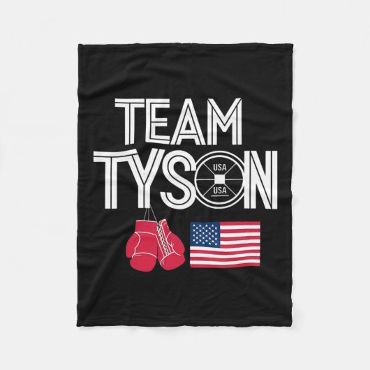 Team Tyson Familie Gepersonaliseerde Naam Fleece Deken (Voorkant)