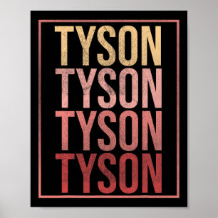 Team Tyson Familie Gepersonaliseerde Naam Groovy V Poster