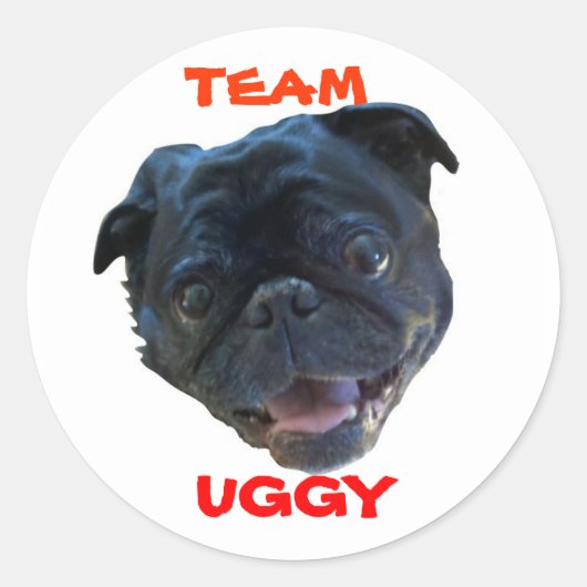 TEAM UGGY STICKERZ!! RONDE STICKER (Voorkant)